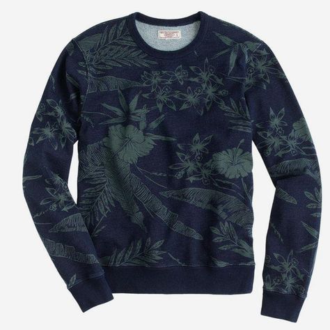 Wallace & Barnes ind #menfitness #mensfitness #mensports #sweatshirts #hoodies #fitmen Indigo Floral, Floral Sweatshirt, Mens Casual Outfits Summer, Men Shirts, Sweatshirt For Men, Mens Winter Fashion, Knitwear Men, Menswear Inspired, Mens Sweatshirts Hoodie