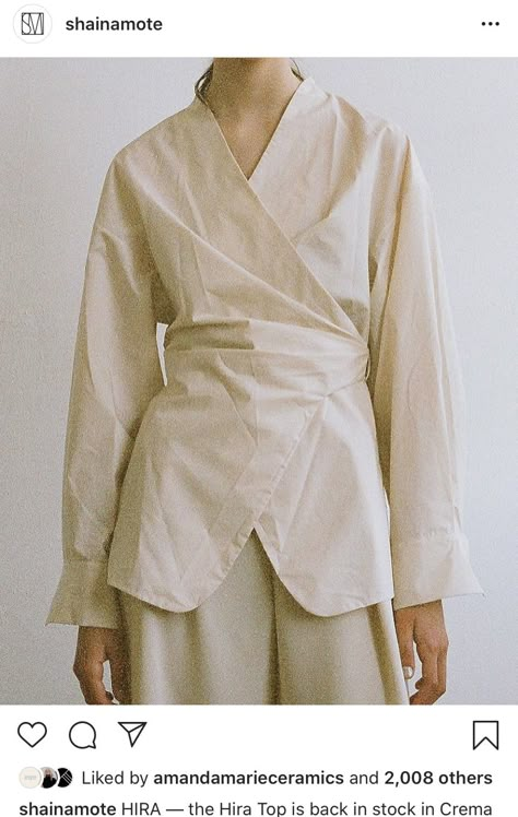 Wrapping Top, Linen Fashion, 가을 패션, Minimal Fashion, Fashion Details, Cotton Poplin, Wrap Around, Minimalist Fashion, Modest Fashion