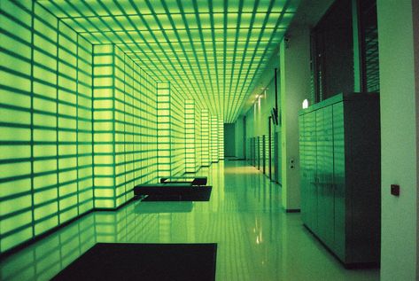 Green Aesthetic Neon, Enter The Matrix, Aesthetic Neon, Retro Interior Design, Retro Interior, Personality Quiz, Retro Futuristic, Cinematic Photography, Brutalism