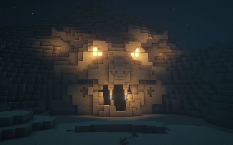 Minecraft Dragon Cave, Minecraft Cave House, Minecraft V, Minecraft Desert, Minecraft Light, Cave Of Wonders, Dragon Cave, Mc Ideas, Medieval Crafts