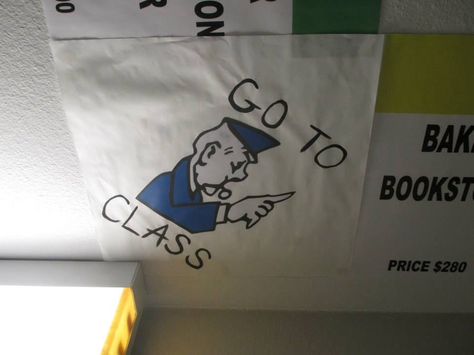 Monopoly Hoco Theme, Monopoly Homecoming Hallway, Monopoly Ra Theme, Monopoly Hallway Decorations, Monopoly Decorations, Hoco Freshman, Homecoming Hallways, Monopoly Theme, Board Game Themes