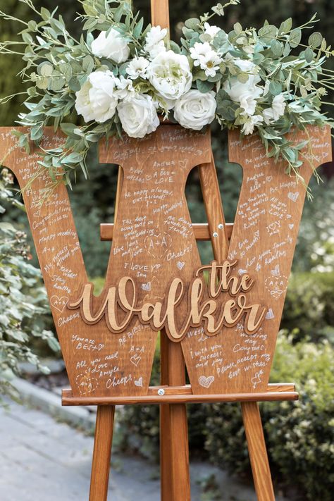 Alternative Guest Book Guest Book Alternative Wedding Family - Etsy Canada Initial Guest Book Wooden Letters, Wedding Reception Guest Book Ideas, Unique Wedding Ideas Creative Decor, Boho Guest Book, Wooden Guest Book Sign, Puzzle Guest Book Wedding, Boho Reception, Laser Wedding, Letter Guest Book