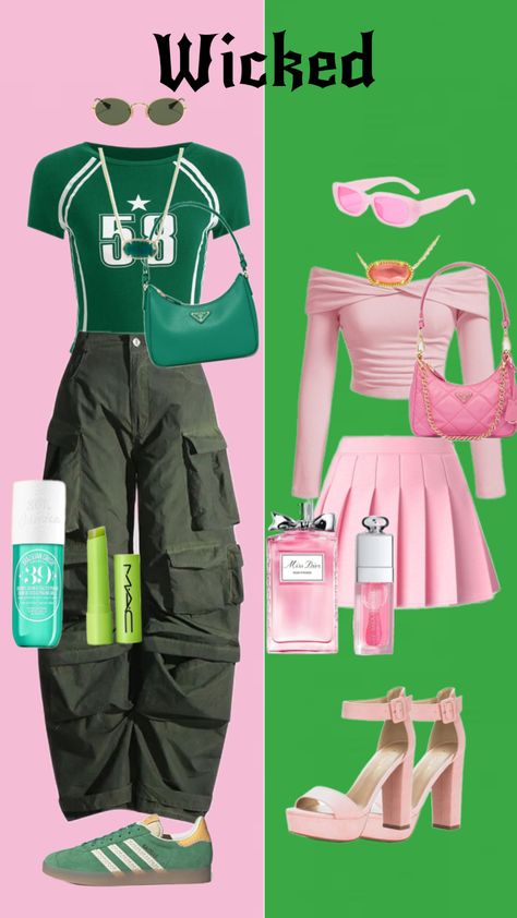 Wicked inspired outfits!! Wicked Elphaba Inspired Outfits, Glinda And Elphaba Inspired Outfits, Wicked Inspired Outfits Casual, Wicked Outfits Ideas, Wicked Movie Outfits, Elphaba Wicked Inspired Outfits, Wicked Themed Outfit, Musical Outfits Broadway, Wicked Outfit Inspired