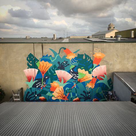 Mural Art Design, Interior Murals, Garden Mural, Kids Room Murals, Flower Mural, School Murals, Wall Murals Painted, Graffiti Murals, Murals Street Art