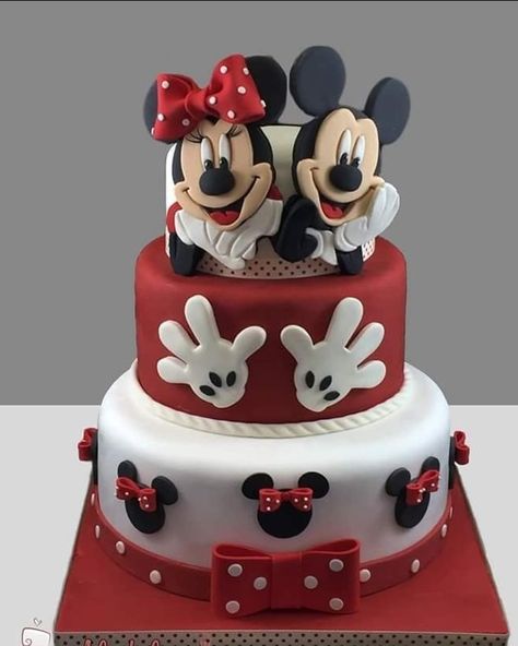 Mickey And Minnie Mouse Cake, Mickey And Minnie Birthday Party, Mickey And Minnie Birthday, Mickey Birthday Cakes, Minnie Mouse Birthday Theme, Mickey And Minnie Cake, Twin Birthday Cakes, Mickey Mouse Birthday Cake, Birthday Minnie Mouse