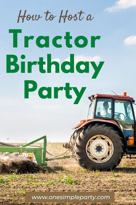 Rev your engines and celebrate your child's love of tractors with these tractor birthday party ideas. From antique tractor decor to creating a farm play yard, this tractor birthday party is sure to have your guests excited to be down on the farm. #tractorbirthdayparty #tractorpartyideas #tractorbirthday Tractor Pull Birthday Party, Tractor Birthday Party Activities, Two Tractor Birthday, Tractor Ted Birthday Party, Tractor Birthday Party Games, 3rd Birthday Tractor Theme, Tractor Party Ideas, Tractor 2nd Birthday Party, Tractor Birthday Party Ideas