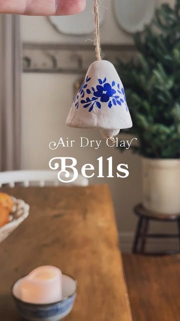 Air Dry Clay Wind Chimes Diy Projects, Air Dry Clay Bells Diy, Air Dry Clay Garland, Clay Wind Chimes Diy, Small Air Dry Clay Projects, Air Dry Clay Wind Chimes, Air Dry Clay Christmas Projects, Air Dry Clay Projects Ideas Inspiration, Clay Suncatcher