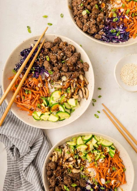 Korean Beef Bowls | Living Chirpy Korean Beef Bowl Recipe, Baked Buffalo Chicken Wings, Hot Sauce Chicken, Beef Bowl Recipe, Korean Bbq Beef, Korean Beef Bowl, Beef Bowl, Baked Buffalo Chicken, Beef Bowls