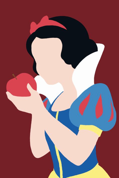 Snow White Minimalist, Disney Canvas Paintings, Disney Minimalist, Disney Canvas Art, Disney Silhouette, Disney Canvas, Disney Paintings, Disney Snow White, Princess Drawings