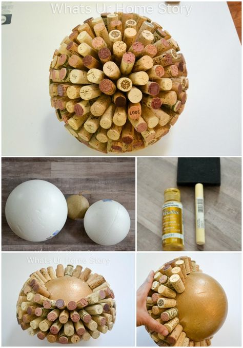 Wine Cork Diy Projects, Cork Ball, Cork Diy Projects, Wine Cork Diy Crafts, Wine Cork Projects, Cork Crafts Diy, Wine Cork Diy, Wine Cork Art, Cork Projects