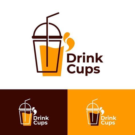 Logo Cup Drink, Soft Drink Logo, Shake Logo, Logo Drink, Dessert Logo, Cup Packaging, Juice Logo, My Logo Design, Drink Logo