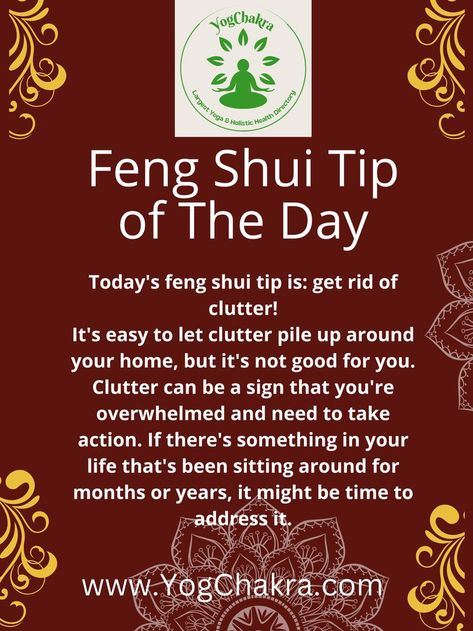 It's easy to let clutter pile up around your home, but it's not good for you. Clutter can be a sign that you're overwhelmed and need to take action. If there's something in your life that's been sitting around for months or years, it might be time to address it. #fengshui Feng Shui Front Door, Feng Shui Good Luck, How To Feng Shui Your Home, Healing Spirituality, Feng Shui House, Getting Rid Of Clutter, Feng Shui Tips, Energy Healing Spirituality, Vastu Shastra