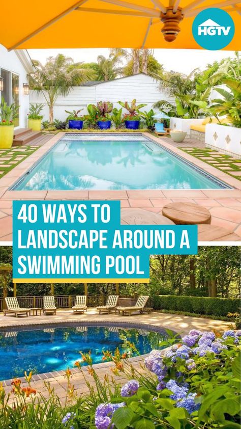 Swimming Pool Landscaping Ideas, Landscaping Around Pool, Pool Landscaping Ideas, Swimming Pool Pictures, Swimming Pool Landscaping, Swimming Hole, Landscaping Inspiration, Landscape Plants, Pool Picture