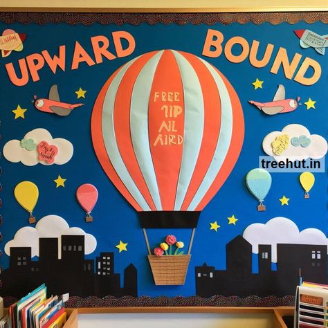 Hot Air Balloon Bulletin Board Ideas for Elementary School. Welcome Back to School Hot Air Balloon Activities for Elementary School Hot Air Balloon Activities, Hot Air Balloon Bulletin Board, Balloon Bulletin Board, Welcome Back Bulletin Boards, Welcome Back To School Bulletin Boards, Bulletin Board Ideas For Elementary, Hot Air Balloon Classroom Theme, Balloon Activities, Welcome Bulletin Boards