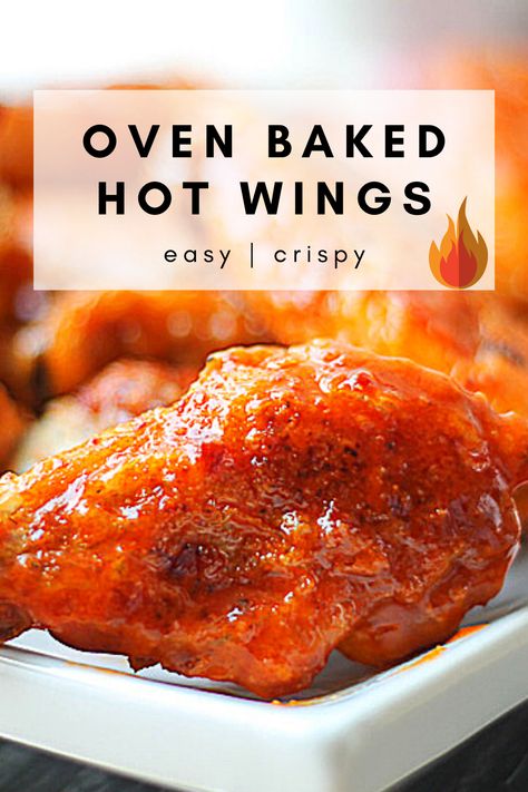 Recipe For Hot Wings, Homemade Hot Wings Recipes, Hot Wings Recipe Oven, How To Make Hot Wings, Hot Wings In The Oven, Oven Hot Wings, Easy Hot Wings Recipe, Wings Baked In The Oven, Homemade Hot Wings