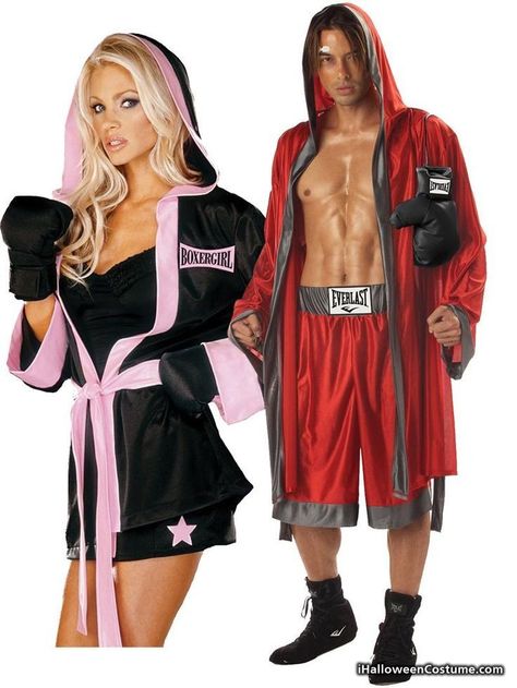 Boxing+Couple+Halloween+Costume+-+Halloween+Costumes+2013 Boxer Halloween Costume Couple, Boxing Couple, Boxer Halloween, Kangaroo Costume, Boxing Halloween Costume, Couple Halloween Costume, Best Couples Costumes, Couple Halloween Costumes For Adults, Couples Costume