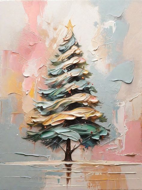 Leonardo Diffusion XL Abstract oil painting of Christmas tree 2 Texture Christmas Art, 3d Tree Painting, Textured Christmas Tree Painting, Spackle Art Christmas, Christmas Tree Oil Painting, Abstract Christmas Tree Painting, Christmas Textured Art, Christmas Tree Painting Canvases, Abstract Christmas Painting