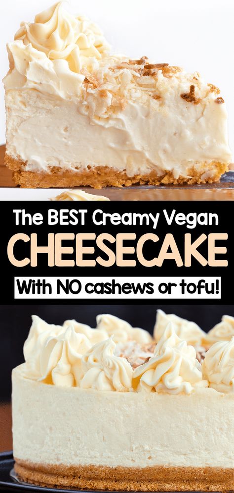 Basic Cheesecake, Deserturi Raw Vegan, Cheesecake Ingredients, Dairy Free Cheesecake, Vegan Cheesecake Recipe, Vegan Baking Recipes, Plant Based Desserts, Vegan Cake Recipes, Vegan Cheesecake