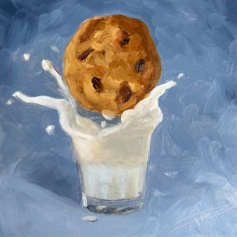 🥛 🍪 This week we’re having Tanja (@tanja.j.art) as a special guest! She has photographed the reference we’re painting this week! Be sure to tag her too so she can enjoy your version 💪 I painted my version in oils and had a lot of fun! This one’s available in my Etsy shop. The process of 63 minutes is on my YouTube channel. ▫️The #foodpaintchallenge has only one rule: to use the same given reference picture and your own interpretation of it. ▫️Let us see your version! For participating ... Cookies Painting, Wooden Panel, Milk N Cookies, Mirror Painting, Cookie Art, Digital Art Anime, Milk Paint, Art Inspiration Painting, Oil Paints