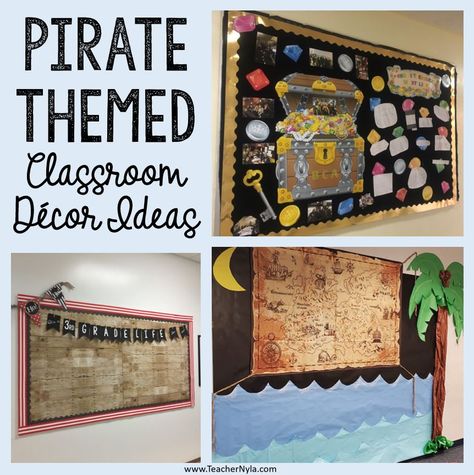 When you step into a pirate themed classroom, you know that adventure awaits. A pirate classroom theme is all about fun games that are competitive, racking up Shiplap Bulletin Board, Pirate Classroom, Classroom Decor Ideas, Themed Classroom Decor, Bulletin Board Paper, School Hallways, Printable Classroom Decor, Class Theme, Classroom Rewards