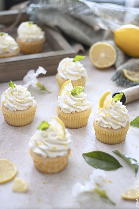 A Delicately Sweetened Lemon Cupcake capped with a Unique Fresh and Creamy Lemon Mascarpone Frosting. Perfect for those moments when you want to indulge in a light but luscious treat. Lemon Mascarpone Frosting, Lemon Marscapone, Coconut Bundt Cake, Lemon Bar Cookies, Lemon Mascarpone, Lemon Birthday, Lemon Cupcake, Lemon Cakes, Mascarpone Frosting