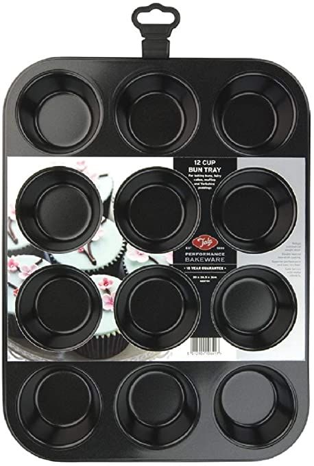 Tala Non Stick 12 Cup Bun Tin, Black Ceramic Bakeware Set, Mini Bun, Yorkshire Puddings, Brownie Pan, Ceramic Bakeware, Best Casseroles, Black Everything, Yorkshire Pudding, Bakeware Set