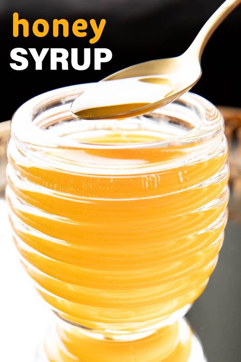 Honey Syrup from Beaming Baker. Sweet, liquidy, and perfect for use in cocktails and drinks recipes—this Honey Syrup recipe is made with just 2 ingredients in a few minutes. Honey Syrup Recipe, What Is Simple Syrup, How To Make Syrup, Beaming Baker, Honey Simple Syrup, Workout Smoothies, Sweet Dips, Sweet Cocktails, Healthy Recipes Easy Snacks