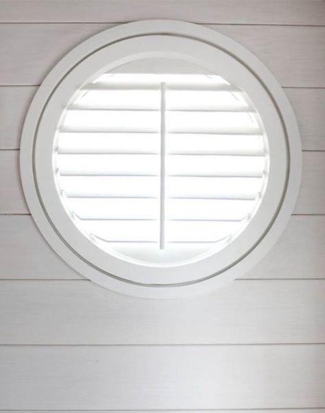 6 Clever Ways To Dress a Circular Window Rounded Window Curtains, Bathroom Window Curtains, Interior Window Shutters, Vinyl Shutters, Shaped Windows, Porthole Window, Square Windows, Round Window, Interior Windows