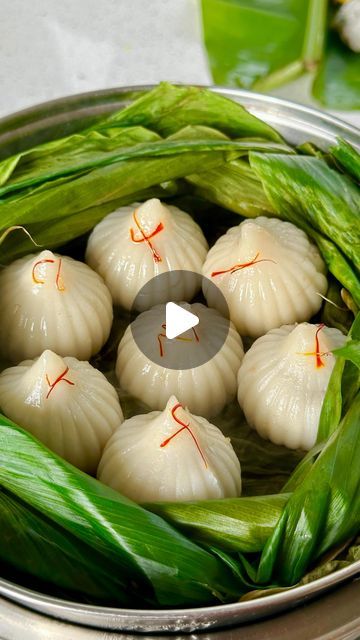 Omkar Pawar on Instagram: "Ukadiche Modak🥥🥟🤤.
Get ready to indulge in the deliciousness of ukadiche Modak, the beloved sweet dumpling of Maharashtra! These steamed delights are filled with the perfect combination of jaggery and coconut. Offering these Modak during Ganesh Chaturthi is not just a tradition, it's a gesture of devotion and love, believed to bring good luck and blessings.🍀✨

Recipe ingredients and tips

Modak dough:
Basmati rice flour 2 cups
Water 2cups
Desi ghee 1tbsp
Salt to taste 

Mix the dough in boiling water, then switch off the flame, cover it, and keep it covered for 10 minutes. After that, knead the dough until it becomes soft.

Saran :
Grated coconut 200gms
Jaggery 250gms
Cardamom powder 1tsp
Nutmeg 1pinch
Desi ghee 20gms

Remember to knead the dough then fill th Ukadiche Modak, Modak Recipe, Sweet Dumplings, Videos Cooking, Cardamom Powder, Grated Coconut, Recipe Ingredients, Basmati Rice, Ganesh Chaturthi