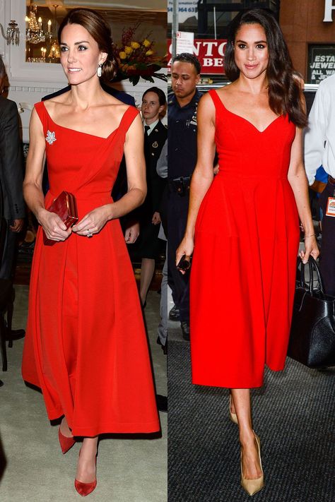 Meghan Markle and Kate Middleton Are Fashion Twins - Kate and Meghan Style Photos Meghan Markle Dress, Style Kate Middleton, Meghan Markle Outfits, Princess Meghan, Kate And Meghan, Meghan Markle Style, Style Royal, Principe Harry, Kate Middleton Style