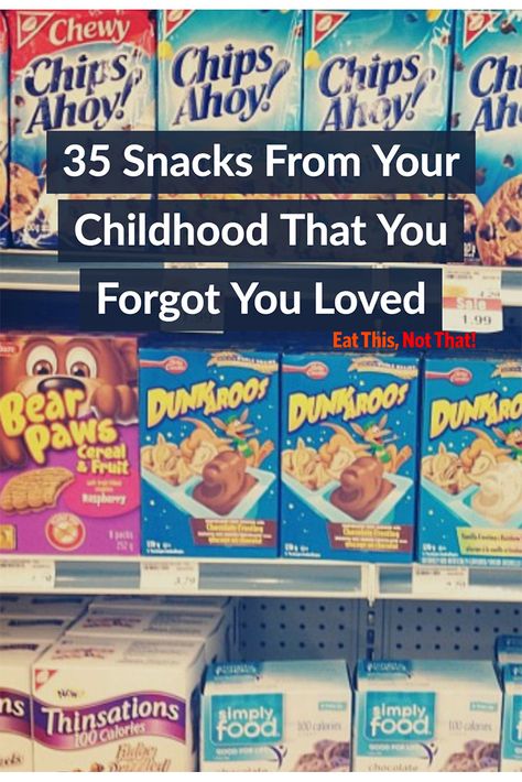 Some foods can bring back a wave of nostalgia in a single bite. But what about a photo? These are some of the snacks from your childhood you forgot you loved. #foodmemories #nostalgicfoods #childhoodsnacks #snacks Y2k Snacks, 2000s Food Trends, 90 Snacks, Early 2000s Snacks, 90s Nostalgia Food, Childhood Snack Recipes, 80’s Snacks, 2000s Snacks, Snacks From The 90s