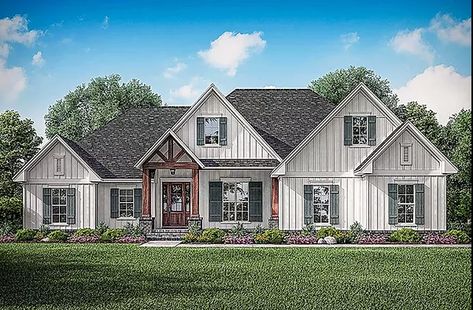 Craftsman Farmhouse - Kevco Builders Farmhouse Craftsman, Rustic Craftsman, American House Plans, Country Craftsman, American Houses, American House, Farmhouse Style House Plans, Country Style House Plans, Craftsman House Plan