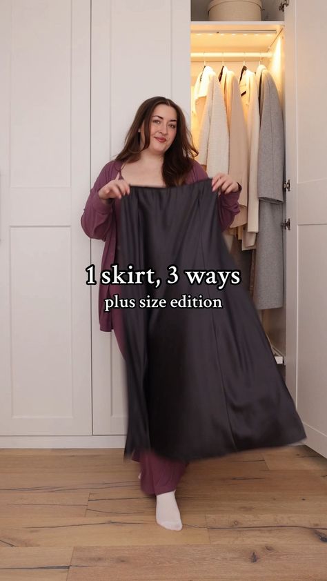 Shop Maxi Stretch Satin Bias Maxi Skirt and other curated products on LTK, the easiest way to shop everything from your favorite creators. Sweater Skirt Outfit Winter, Satin Dress With Sweater, Knit Maxi Skirt Outfit, Satin Skirt Outfit Fall, Fall Maxi Skirt Outfits, Winter Maxi Skirt Outfit, Plus Size Long Skirts, Silk Skirt Outfit, Sweater Skirt Outfit