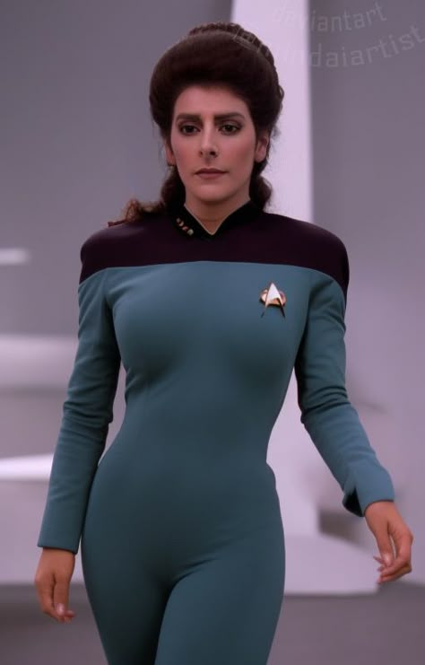 Klingon Women, Star Trek Wallpaper Backgrounds, Wednesday Theme, Star Trek Actors, Star Trek Women, Star Trek Costume, Star Trek Crew, Deanna Troi, Marina Sirtis