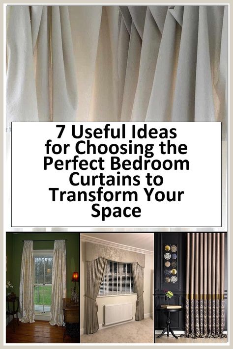 Discover how to elevate your bedroom with our guide on choosing the perfect bedroom curtains. From fabric selection to color coordination, our 7 useful ideas will help you create a cozy and stylish retreat. Learn how the right curtains can enhance your decor, control light, and provide privacy, transforming your space into a serene haven. Explore innovative tips and tricks to find the ideal curtains that reflect your personal style and complement your bedroom design. Color Coordination, Useful Ideas, Bedroom Curtains, Perfect Bedroom, Curtains Bedroom, Coordinating Colors, To Color, Tips And Tricks, Personal Style