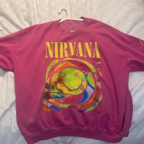 COPY - Nirvana Smile Overdyed Crew Neck Sweatshirt Nirvana Smile, Nirvana, Urban Outfitters, Crew Neck Sweatshirt, Overalls, Crew Neck, Outfit Inspo, Plus Fashion, Sweatshirts