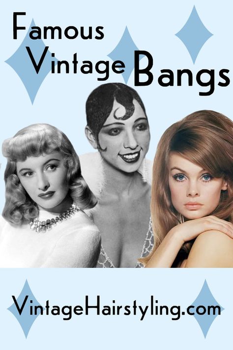 1930s Hair With Bangs, 1940s Hair With Bangs, Vintage Updo With Bangs, 1930s Bangs, 1920s Hair With Bangs, Bettie Page Bangs, Vintage Bangs Hairstyles, 1940s Bangs, Vintage Hair With Bangs