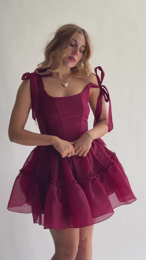 Siena mini dress in scarlet red#RedMiniDress #Fashion #OutfitIdea #Style #RedDress #SummerFashion #RedOutfit Cute Bday Dresses, Birthday Style Dresses, Birthday Style Outfits, Red Party Outfit, Birthday Dress Inspo, Red Birthday Dress, Dress Code Policy, Dreamy Outfits, Bday Dress