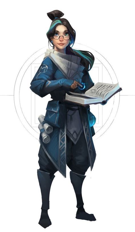 female academic / wizard  spellbook and scrolls cute character with glasses  DnD / Pathfinder character concept / NPC or background character Evvi Art, Pathfinder Character, Male Character, Dungeons And Dragons Characters, Dnd Art, Arte Fantasy, Fantasy Inspiration, 영감을 주는 캐릭터, Female Character Design