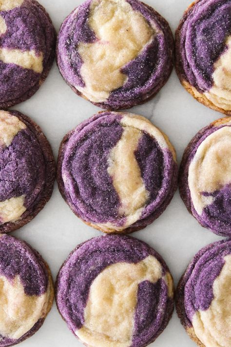 Marbled Ube Sugar Cookies Ube Cookies, Purple Cookies, Ube Recipes, Filipino Food Dessert, Purple Food, Chewy Sugar Cookies, Filipino Desserts, Asian Desserts, Special Recipes