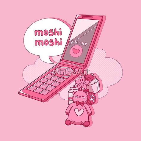 The kawaii japanese flip phone The cute pink flip phone with some accessories from the 2000s. A cool gift for people who love old retro things, the 90s, old school anime or manga, Japan, and kawaii things. Flip Phone Drawing Reference, Flip Phone Drawing, Japanese Flip Phone, Pink Flip Phone, Old School Anime, Flip Phone Aesthetic, Retro Things, School Anime, Vibrant Aesthetic