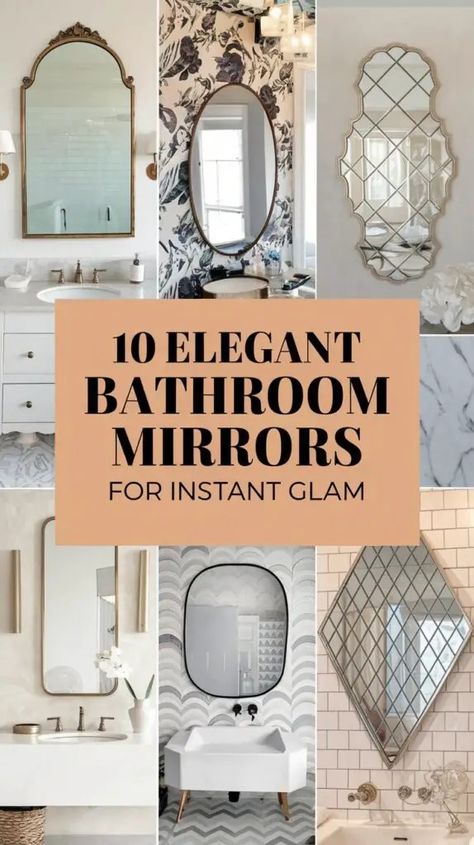 Elegant Bathroom Mirror Ideas Restroom Mirror Ideas, Vanity Mirror Ideas Bathroom, Vanity Mirror Ideas, Bathroom Vanity Mirror Ideas, Large Vintage Mirror, Bathroom Mirror Ideas, Vintage Medicine Cabinets, Bathroom Mirror Design, Above Sink