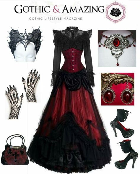 Gothic Red Queen Halloween Costumes 2022, Punk Cosplay, Vampire Dress, Books And Art, Halloween This Year, Royal Outfits, Creative Halloween Costumes, Gothic Punk, Fantasy Dress