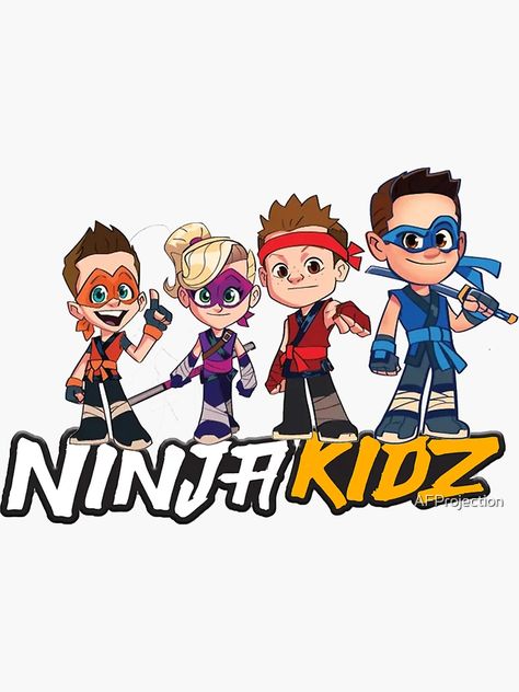 "Ninja Kidz TV" Sticker for Sale by AFProjection | Redbubble Ninja Kidz Tv Birthday Cake Ideas, Ninja Kidz Party, Ninja Kids Birthday Party Ideas, Ninja Kidz Tv Birthday Party Ideas, Tv Coloring Pages, Ninja Kidz Tv, Tv Sticker, Ninja Stickers, Ninja Kidz