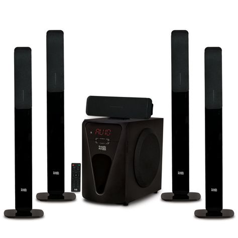 Acoustic Audio AAT5005 Bluetooth Tower 5.1 Home Theater Speaker System with 8" Powered Subwoofer - Walmart.com - Walmart.com Tv Speaker, Home Theater Speaker System, Woofer Speaker, Tv Speakers, Rear Speakers, Home Theaters, At Home Movie Theater, Powered Subwoofer, Subwoofer Speaker