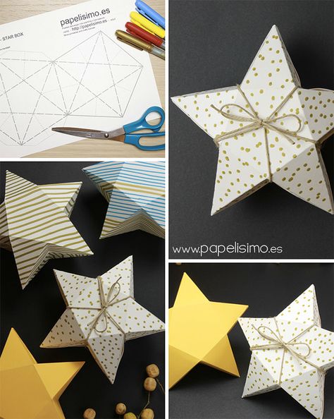 40+ Gift Packaging Designs for Your Inspiration - Hongkiat Origami Kutu, Gift Packaging Design, Folded Paper, Gift Box Design, Gift Box Template, 40th Gifts, Origami Box, Diy Gift Box, Paper Stars