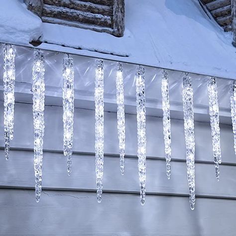 Icicle Lights Outdoor, Holiday Lights Outdoor, Led Icicle Lights, Icicle Christmas Lights, Starry String Lights, C9 Christmas Lights, Hanging Christmas Lights, Christmas Products, Icicle Lights