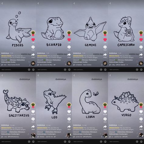 Zodiac Dinosaur Tattoo, Dinosaur Tattoo, Dinosaur Tattoos, Baby Milestone, Baby Milestones, Cute Tattoos, Tattoo Ideas, Tattoo Designs, Arts And Crafts