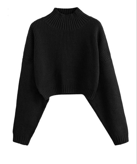 Cropped Turtleneck Sweater, Cropped Turtleneck, Black Turtleneck Sweater, Cropped Knit Sweater, Sweater Jumper, Womens Turtleneck, Loose Knit, Black Turtleneck, Knit Pullover