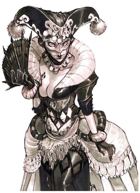 Harley Quinn Carnival by Eric Canete Comic Art Eric Canete, Accel World, Copic Marker, Art Manga, Female Character Design, Marker Pen, Copic, Art Reference Poses, Fantasy Character Design